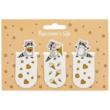 Купить Магнитные закладки «Raccoons Life», 3 штуки — Фото №1