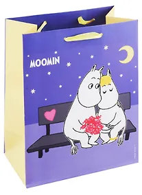 Купить Пакет А5 23*18*10 MOOMIN "Муми-тролль и Фрекен Снорк на лавочке" дет., бум.мат.ламинат — Фото №1