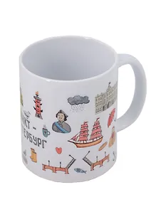 Купить Кружка СПб Санкт-Петербург. Символы города (керамика) (330мл) — Фото №1