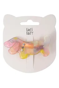 Купить Заколка со стразами Такса перламутровая (пластик) (5,3см) (12-Izzy-7) (Lafilaf) — Фото №1