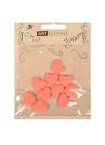 Купить Полубусины сердечки на металле 1.8 см, 10 штук в пакете с подвесом ярко-розовые — Фото №1