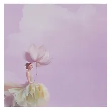 Купить Блок бумаги 90*90 самоклеящийся 100 листов, "Девушка с цветком" — Фото №1