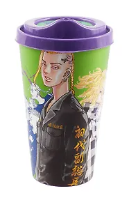 Купить Стакан с крышкой Токийские мстители. Майки и Дракэн (пластик) (550 мл) — Фото №1