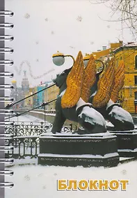 Купить Записная книжка, А6, 80л "СПб. Банковский мост зима" — Фото №1