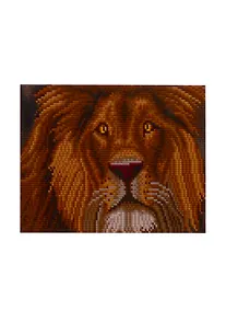 Купить Алмазная мозаика ТМ Рыжий Кот 22х32см с подрамником с полным заполнением (класс.)  (15 цв.) ВЗГЛЯД ЛЬВА (Арт. AC22101) — Фото №1