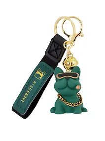 Купить Брелок с ремешком Собака в очках монохром (ПВХ) (6х4) (12-5149-202412-K22) — Фото №1