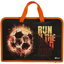 Купить Папка для тетрадей А4 "Fireball" 34*24,5*7см пластик, молния, текст.ручки, расширение — Фото №1