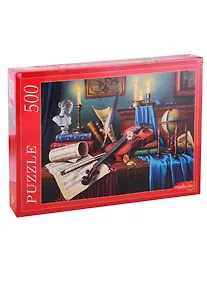 Купить Пазл РЫЖИЙ КОТ 500 эл. 50*34,5см. Натюрморт со скрипкой и свечами Ф500-8281 — Фото №1