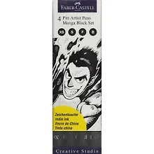 Купить Ручки-кисточки капиллярные «Manga Black Set», Faber-Castell, 4 штуки — Фото №1