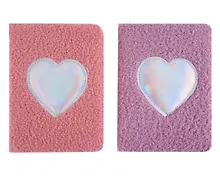 Купить Книга для записей А6 80л кл. с мехом "Сердце" с мехом, тонир.блок, ассорти — Фото №1