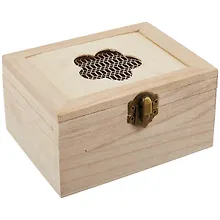 Купить Шкатулка Цветок (вырубка) (б13,5*10*7,5)/13,5*10,3*7 (дерево) (11-08023-J4) — Фото №1