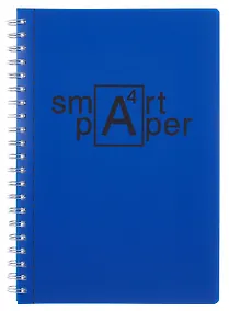 Купить Тетрадь А4 80л кл. "Smart. Синий" гребень, цветн.пластик с печатью, перфорация, вырубка под кольца, инд.уп. — Фото №1