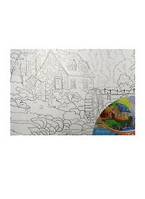 Купить Набор для творчества, Рыжий Кот, Холст с красками 30*40см Домик в деревне Х-9841 — Фото №1