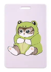 Купить Чехол для карточек вертикальный Kawaii Котик кигуруми (лягушка) (ДК2024-460) — Фото №1
