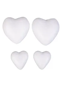 Купить Набор сердец из пенопласта  в OPP пакете с подвесом, 4 шт, 4 см(2шт), 6 см(2 шт) 2310-1 — Фото №1
