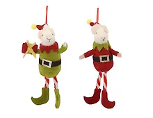 Купить Новогоднее подвесное украшение Мышка в колпаке (войлок) (16 см) — Фото №1