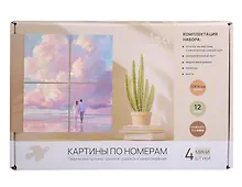 Купить Картины по номерам Парочка в облаках 4шт (15*14)(набор для творч.) (14+) (коробка) — Фото №1