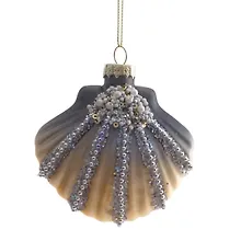 Купить Украшение новогоднее Ракушка фиолетовая (стекло) (8х4х9) — Фото №1