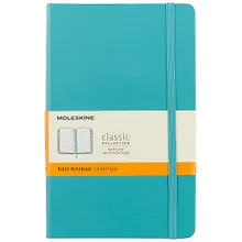 Купить Книга для записей Moleskin Classic Large, твёрдая обложка, голубая, 120 листов, А5 — Фото №1