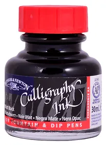 Купить Тушь для каллиграфии 30мл черная (красная крышка), Winsor&Newton — Фото №1