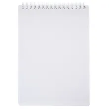 Купить Блокнот А5 80л кл. "VELVET" белый, пласт.обл, спираль — Фото №1