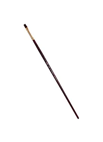 Купить Кисть художественная Вернисаж, синтетика бордовая, плоская, длинная ручка №6, Гамма — Фото №1