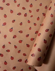 Купить Бумага упаковочная 70*100см "Божьи коровки" крафт, инд.уп. — Фото №1