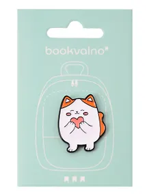 Купить Значок Котовые иллюстрации (белый кот)  (металл) — Фото №1