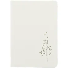 Купить Ежедневник недат. 2022г. А6 96л "Sprig" белый, иск.кожа, интегр.переплет, тисн.фольгой, ляссе — Фото №1