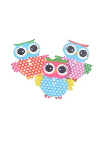 Купить Пуговицы деревянные Совы с ресницами (11093501) (3,5см) (3 шт.) (упаковка) — Фото №1