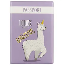 Купить Обложка для паспорта Лама-единорог (ПВХ бокс) (ОП2018-187) — Фото №1