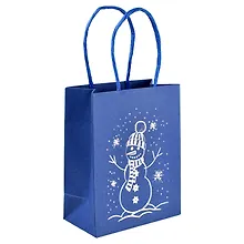 Купить Пакет А6 14*11*6 "СНЕГОВИК" Новый год, крафт — Фото №1