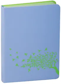 Купить Ежедневник недат. А6 96л "СОФТ-ТАЧ" голубой, мягк. переплет, блок салатовый пастель, шелкография, ляссе, Escalada — Фото №1