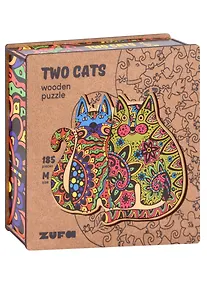 Купить Деревянный пазл с двухслойной крышкой Два Кота M, 185 деталей — Фото №1