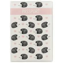 Купить Обложка для паспорта Ежики и сердечки (ПВХ бокс) (ОП2018-182) — Фото №1