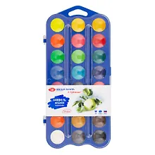 Купить Краски акварельные 24цв "Я-Художник!" 12цв+6перлам.+6флуор., пласт.уп., ЗХК — Фото №1