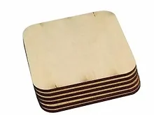 Купить Заготовка деревянная, Полноцвет, Набор подставок под чашки "Квадратные" — Фото №1