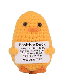 Купить Мягкая игрушка с пожеланием Уточка (вязаная) (11см) (12-4305-202508-XP20) — Фото №1