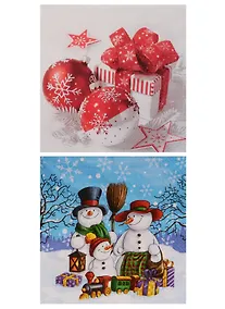 Купить Набор салфеток для декупажа Семья снеговиков (60888/SDL097200) — Фото №1