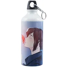 Купить Бутылка с карабином Аниме Синтонимы Персонаж с бабочкой (цветной) (Медина Мирай) (металл) (600мл) (БМ2022-24) — Фото №1