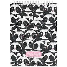 Купить Скетчбук А4 80л "Панда" белый офсет, 100г/м2, тв.обложка, спираль — Фото №1