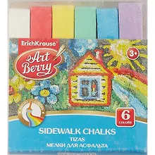 Купить Цветные мелки Erich Krause для асфальта, 6 штук — Фото №1