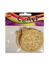 Купить Деревянные заготовки в пакете с хедером, 6 шт, елочные игрушки — Фото №1