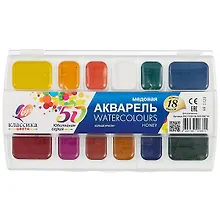 Купить Краски акварельные 18цв "Классика Юбилейная" пл/уп., б/к., Луч — Фото №1