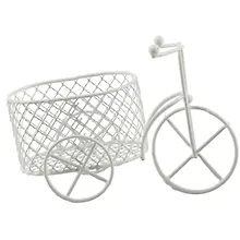 Купить Кукольные аксессуары из металла. Велосипед с корзиной (8х9,5) (белый) (2 вида) — Фото №1