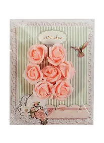 Купить Набор головки роз цвет розовый (НС2131) (3,5см) (7шт) (упаковка) — Фото №1