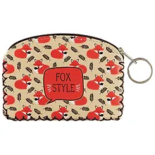 Купить Кошелек на молнии Лисы (9х13) (кожзам) — Фото №1