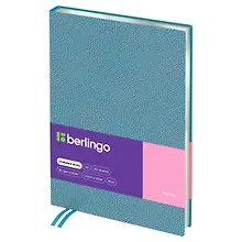 Купить Ежедневник недат. А5 136л "Metallic" иск.кожа, сер. срез, голубой металлик — Фото №1