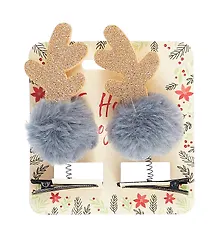 Купить Заколки новогодние Помпоны с рожками (2шт) (текстиль) (12-06141-P6) — Фото №1