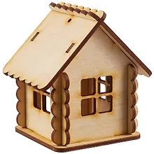 Купить Домик Мини-1 (3D-модель) (151771) (87х69х92мм) (игрушка из дерева) (упаковка) — Фото №1